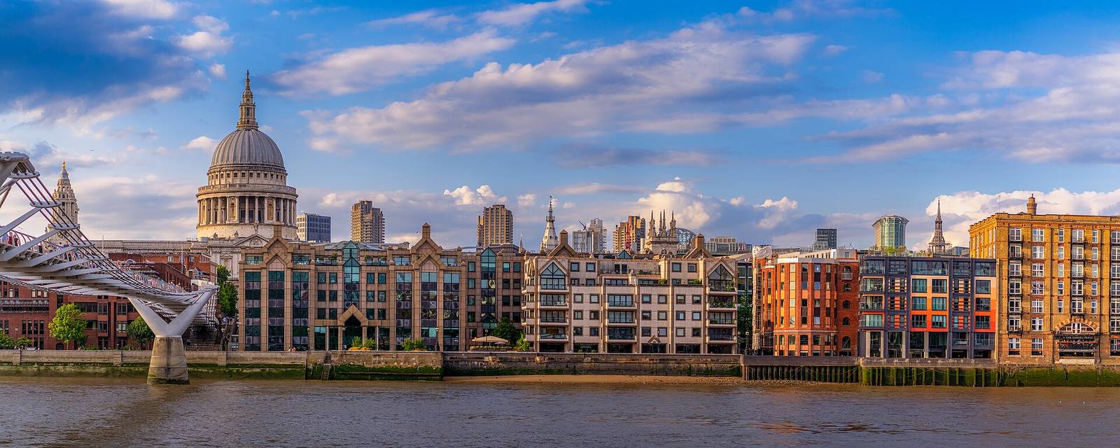 St Paul's Cathedral and the Millennium Bridge, London